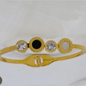 - Love Gold plated Bracelet‎ with Black Accent